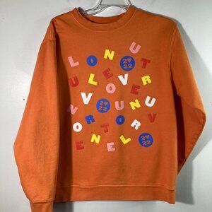 Womens Harry Styles Merch Love oN Tour 2022 Cotton Sweatshirt Orange L Crewneck
